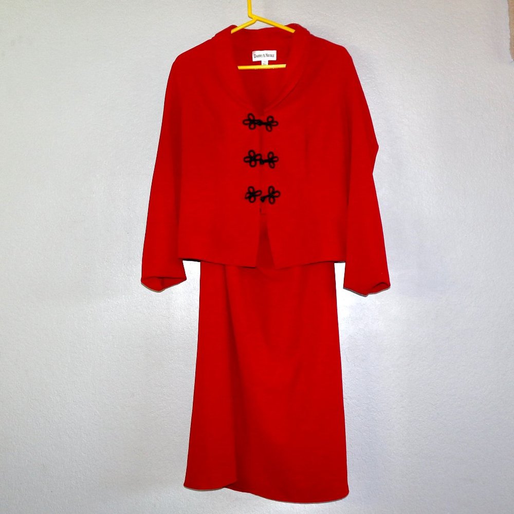 Danny & Nicole Red Blazer and Skirt Set